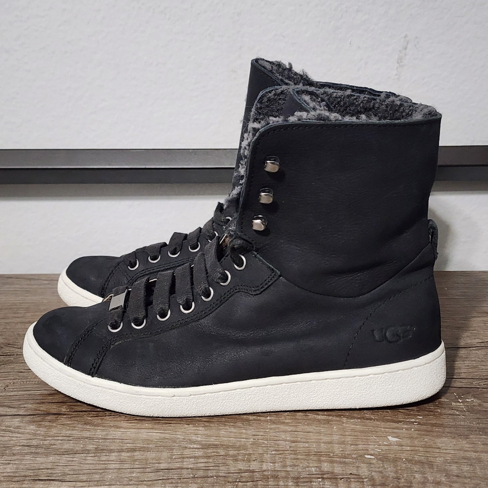 Ugg Australia Starlyn Women's Sheepskin Nubuck Leather Boots Shoes Size 9 Black